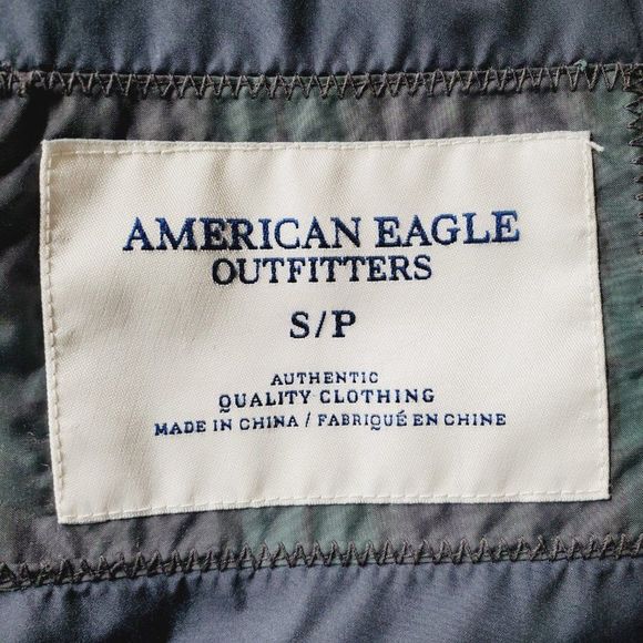 American Eagle Outfitters Men Green Plaid Authentic Full Zip Bomber Jacket Small - Picture 7 of 8